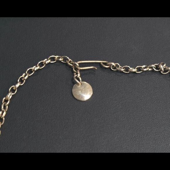 Gold and teal statemet necklace - Picture 3 of 5